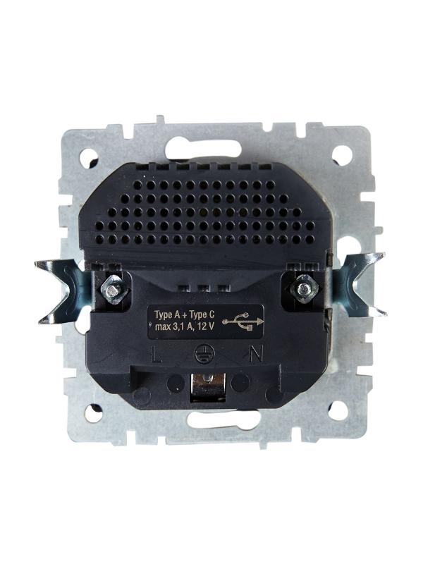 BRITE Розетка с заземлением со шторками 16А с USB A+C 18Вт РЮш11-1-БрМ маренго | BR-R14-16-U22-018-K35 | IEK — миниатюра 4