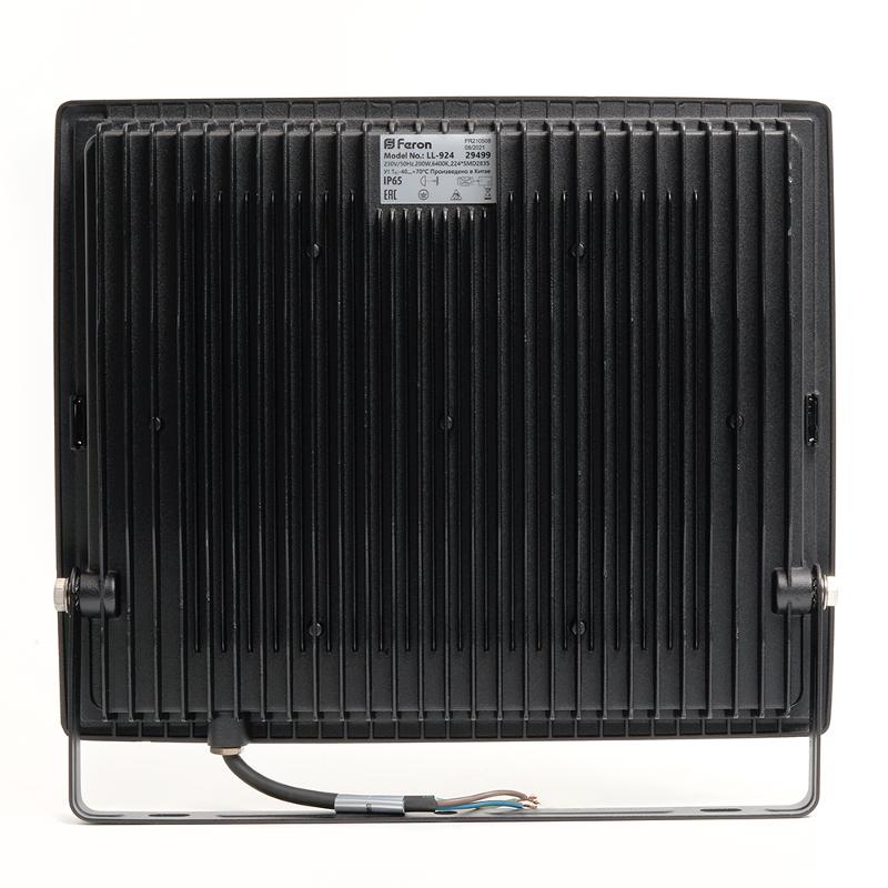 Прожектор светодиодный LL-924 200W 6400K IP65 AC220V/50Hz, черный 346*439*56 мм | 29499 | Feron — миниатюра 3