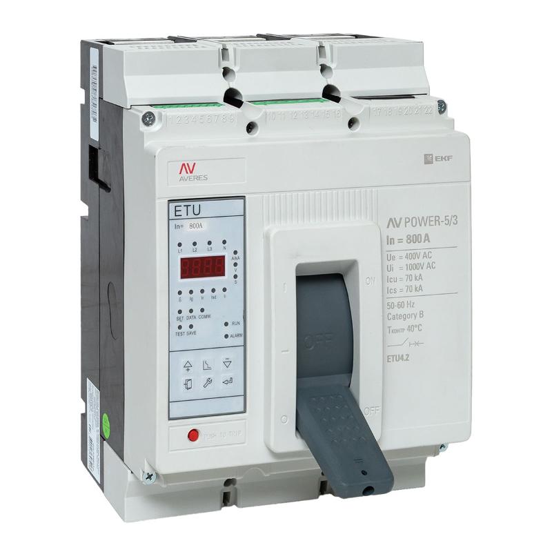 Выключатель автоматический AV POWER-5/3 800А 70kA ETU4.2 AVERES | mccb-53-800M-4.2-av | EKF — EKF