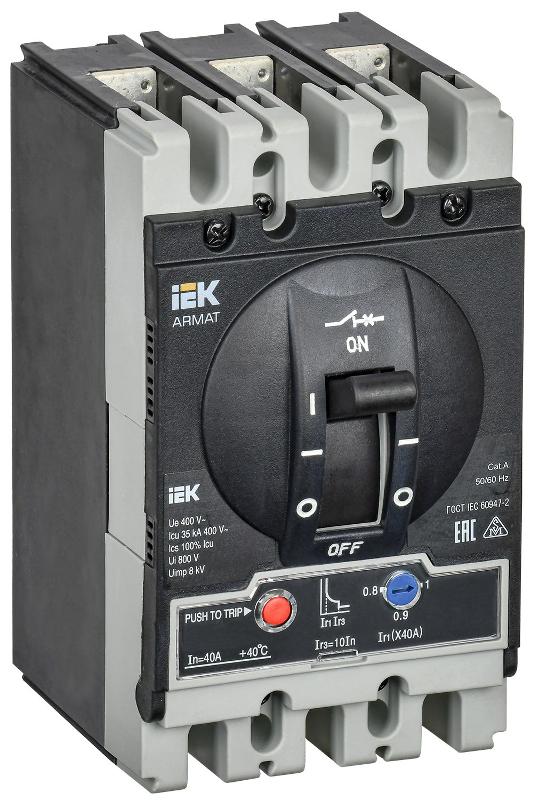 ARMAT Авт. выкл. лит. корпус 3P S 35кА 40А ТМ рег.  | AR-MCCB-3S-035-0040A-ATUC | IEK — фото 1 | Sento