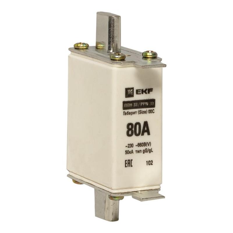 Плавкая вставка ППН-33 100/ 80А габарит 00С | fus-33/100/80 | EKF — EKF