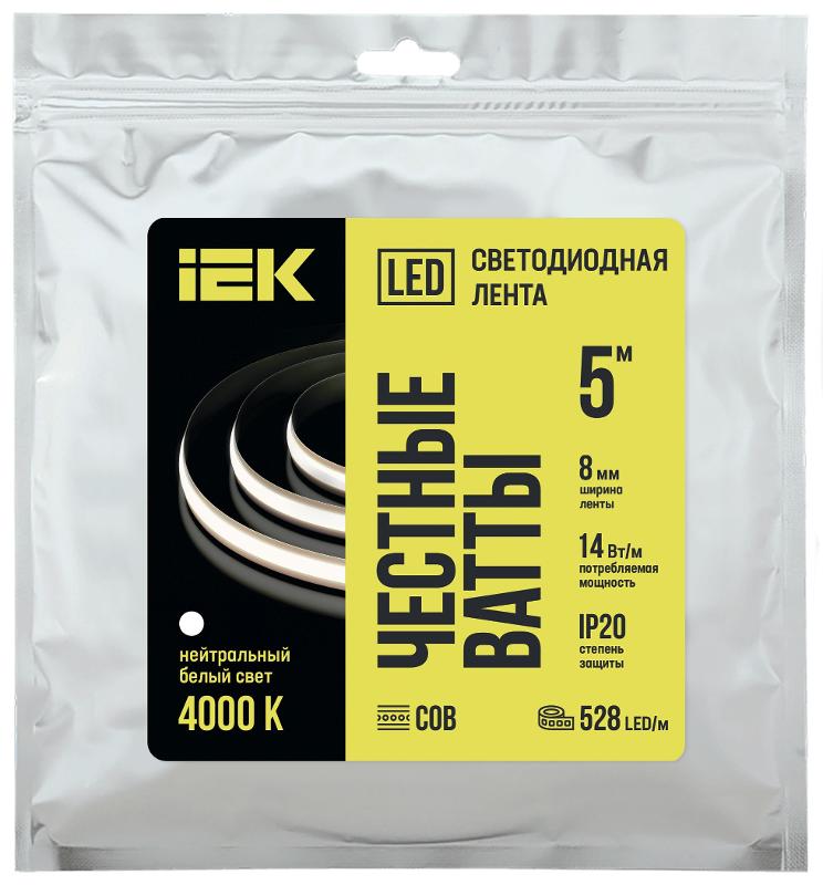 Лента LED 5м COB-528LED freecut 14Вт/м IP20 24В 4000К | LSR11-10-528-20-05 | IEK — IEK (ИЭК)