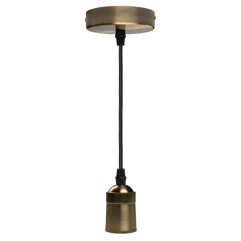 Декоративный патрон с проводом RETRO бронзовый цвет PLC 03 E27 230V/1M ANTIQUE BRONZE | .5039032 | JAZZWAY — миниатюра 1