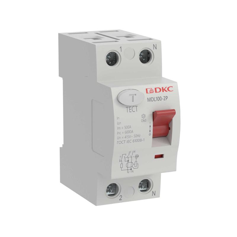 Выключатель дифференциального тока YON max MDL100 1п+N 30mA 63A типАС | MDL100-2P2-63-AC | DKC — DKC (ДКС)