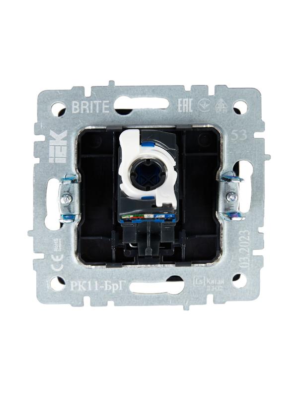 BRITE Розетка компьютерная RJ45 кат.6 РК11-БрГ графит | BR-K10-2-K53 | IEK — миниатюра 4