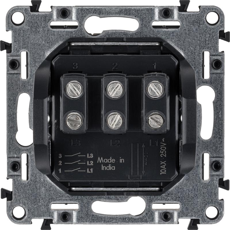 Valena LIFE DIY Сл.кость Выключатель 3-клавишный 10А 250В — миниатюра 2