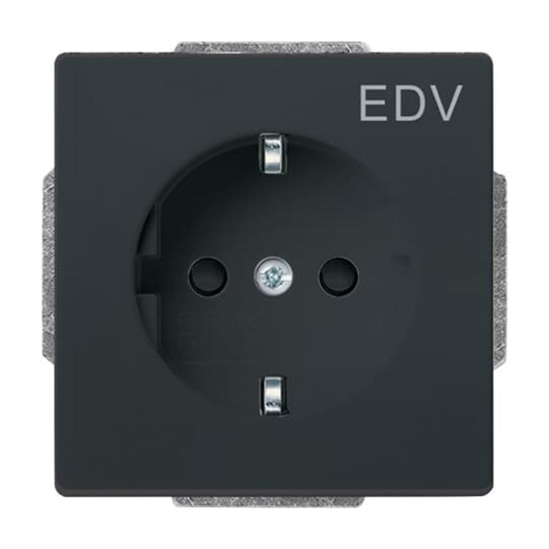 Розетка SCHUKO 16А 250В c шторками, с маркировкой ""EDV"", Future/Axcent/Carat/Династия, антрацит" | 2CKA002013A5266 | ABB — ABB