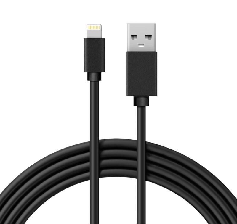 USB кабель для iPhone 5/6/7 моделей шнур 1 м черный | 18-1122 | REXANT — фото 1 | Sento
