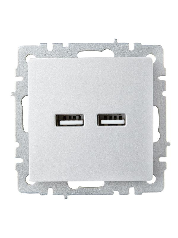 BRITE Розетка USB A+A 3,1А РЮ10-1-БрА алюминий | BR-U21-D31-K47 | IEK — миниатюра 2