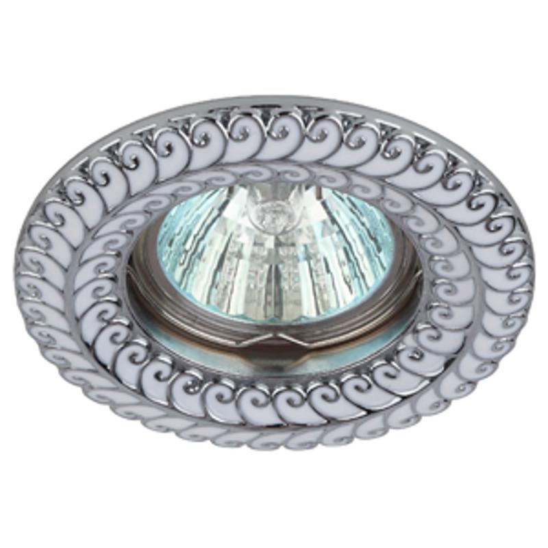 Светильник встраиваемый точечный KL72WH/SL MR16, 12V/220V, 50W белый/серебро | Б0021510 | ЭРА — фото 1 | Sento