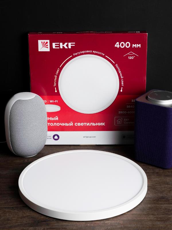 Умный потолочный светильник 400 мм 32W EKF Connect | sclwf-400-cct | EKF — миниатюра 7