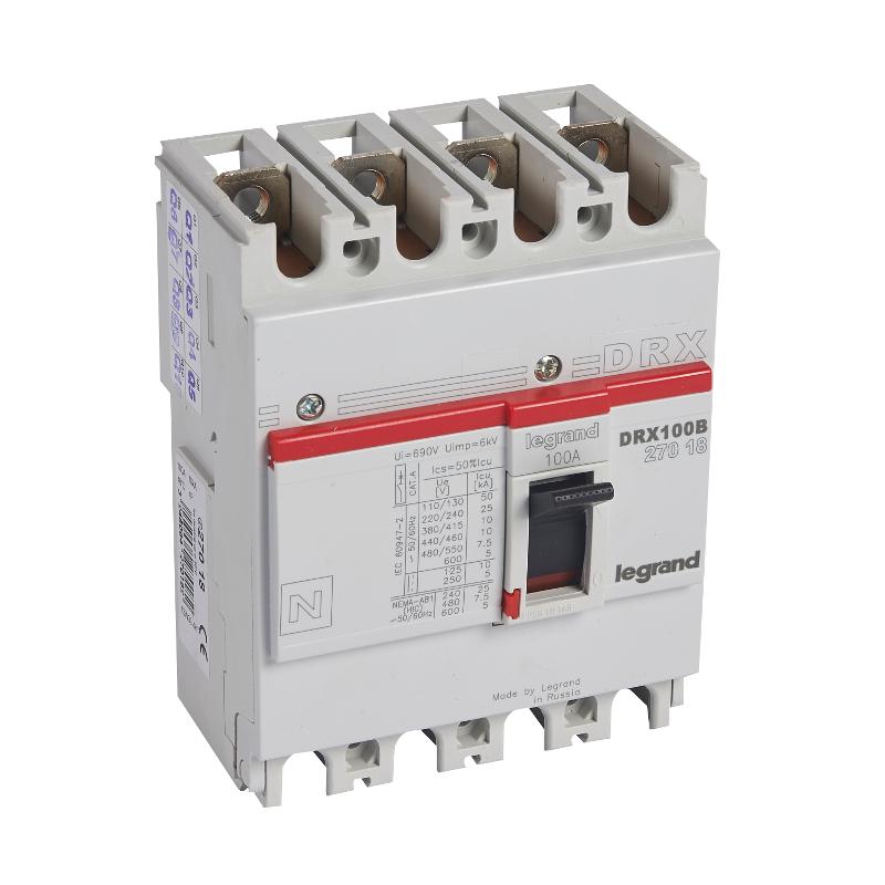 DRX125 термомагнитный 100A 4П 10KA | 027018 | Legrand — Legrand