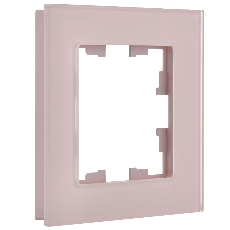 BRITE Рамка 1-ая РУ-1-2-Бр стекло розовый матовый | BR-M12-G-31-K14 | IEK — миниатюра 3