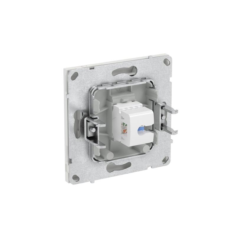 Компьютерная розетка RJ-45 без шторки, кат.6А одинарная,KANT, белый песок | 7010673 | DKC — миниатюра 5
