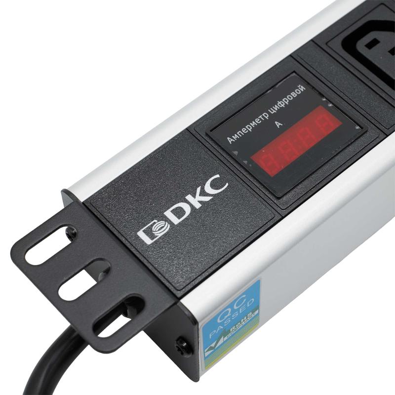Блок распределения питания  для 19" шкафов, 8 розеток IEC60320 С13, самперметром | R519IEC8AMC14 | DKC — миниатюра 2