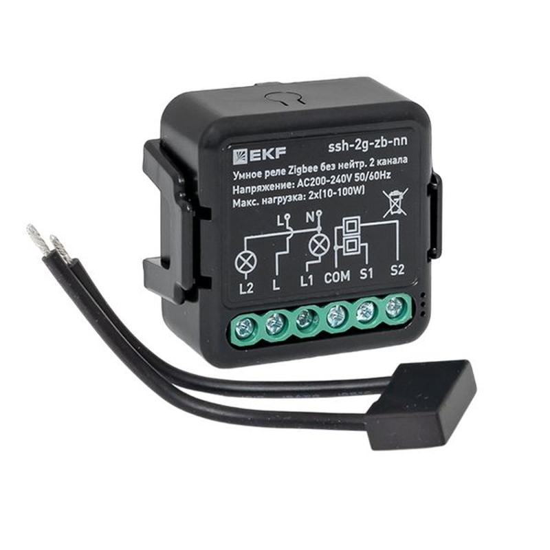 Умное реле в подрозетник 2-канальное без нейтрали Zigbee EKF Connect Select | ssh-2g-zb-nn | EKF — миниатюра 10