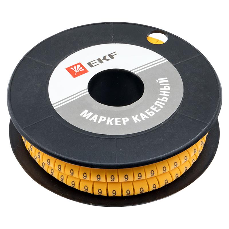 Маркер-кабельный 4,0кв.мм "9" (500шт.) (ЕС-2) EKF PROxima | plc-KM-4-9 | EKF — миниатюра 2