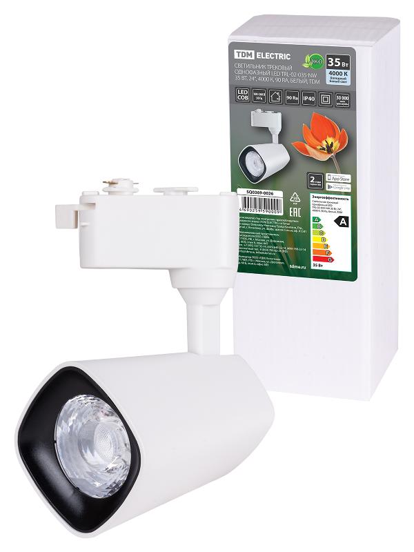Светильник трековый однофазный LED TRL-02-035-NW 35 Вт, 24°, 4000 К, 90 Ra, белый, | SQ0369-0026 | TDM — TDM ELECTRIC