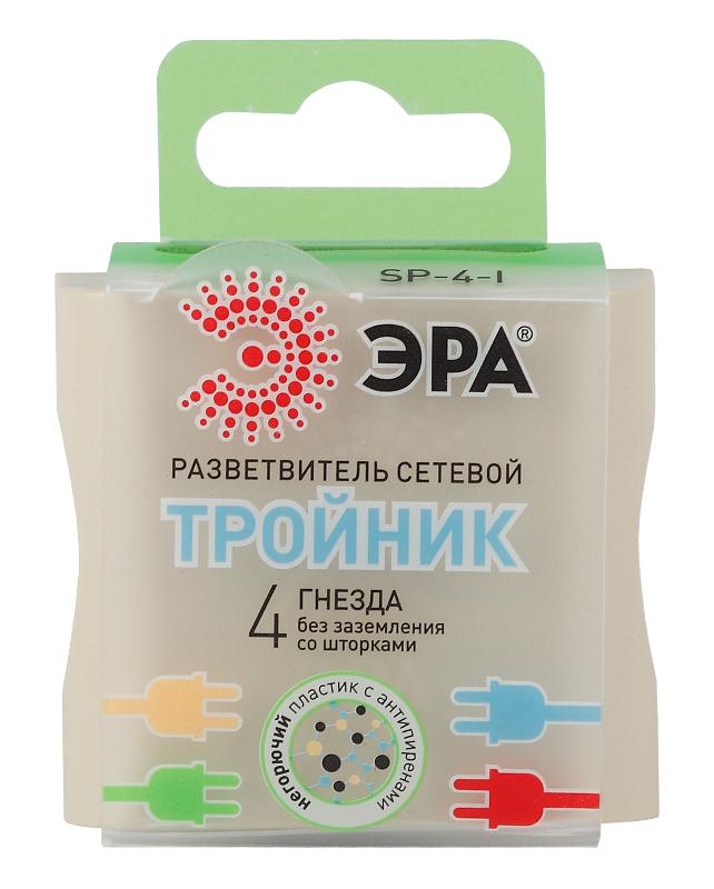 Тройник SP-4-I  4гн, без заземл (сл. кость) (10/60/2880) | Б0008206 | ЭРА — миниатюра 2