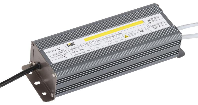 Драйвер для светодиодных лент LED ИПСН-PRO 100Вт 12В IP67 блок-шнуры | LSP1-100-12-67-33-PRO | IEK — IEK (ИЭК)