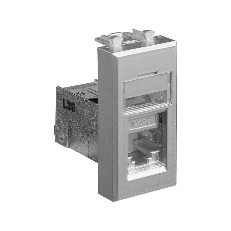 Компьютерная розетка RJ-45 модульная, кат. 6 экранированная,"Avanti","Закаленная сталь", 1 модуль | 4404391 | DKC — миниатюра 5