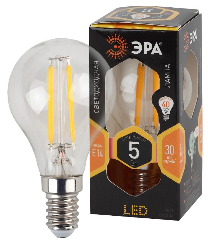 Лампа светодиодная LED 5Вт E14 220В 2700К F-LED Р45 шар | Б0019006 | ЭРА — миниатюра 1