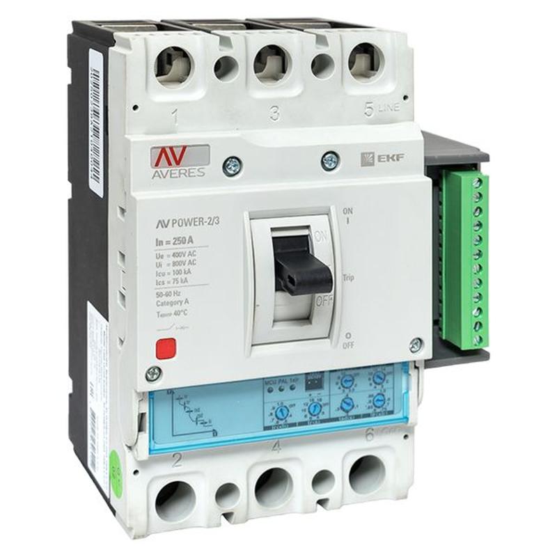Выключатель автоматический AV POWER-2/3 250А 100kA ETU2.2 AVERES | mccb-23-250H-2.2-av | EKF — миниатюра 1