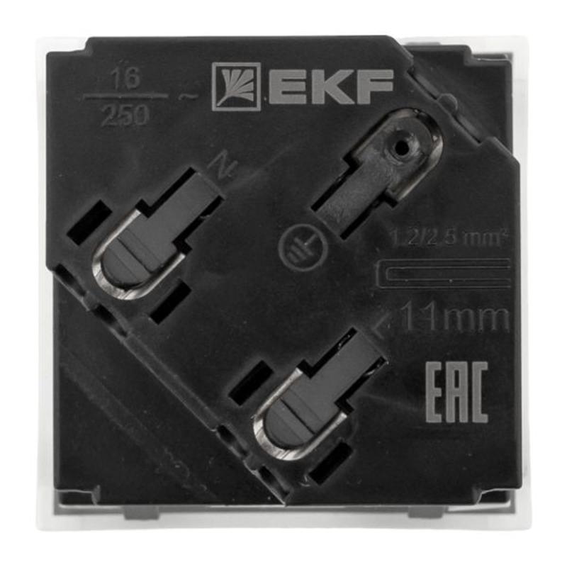 Розетка 45х45 с зазем. 45 градусов, быстрозажимные клеммы, белая |E2MR16-028-10-45-SL|EKF — миниатюра 11