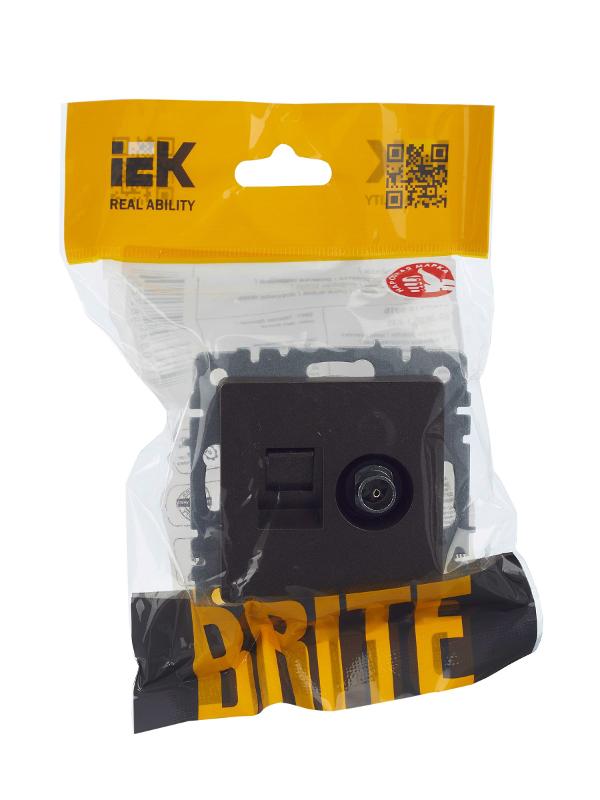 BRITE Розетка двойная TV+RJ45 кат.5E РТВ/РК12-БрТБ темная бронза | BR-AK20-1-K45 | IEK — миниатюра 16