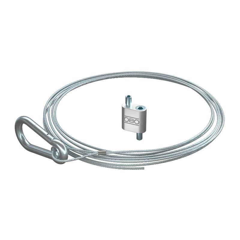 Подвес тросовый QWT SK 2 3M G с карабином и фиксатором, 2,0х3000 мм ( QWT SK 2 3M G ) | 1450827 | OBO Bettermann — OBO Bettermann