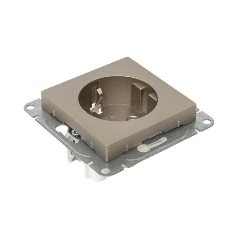 Механизм розетки, 16А, с заземлением, со шторками, шампань Эпика  |UP1-SOC-111| EKF — миниатюра 8