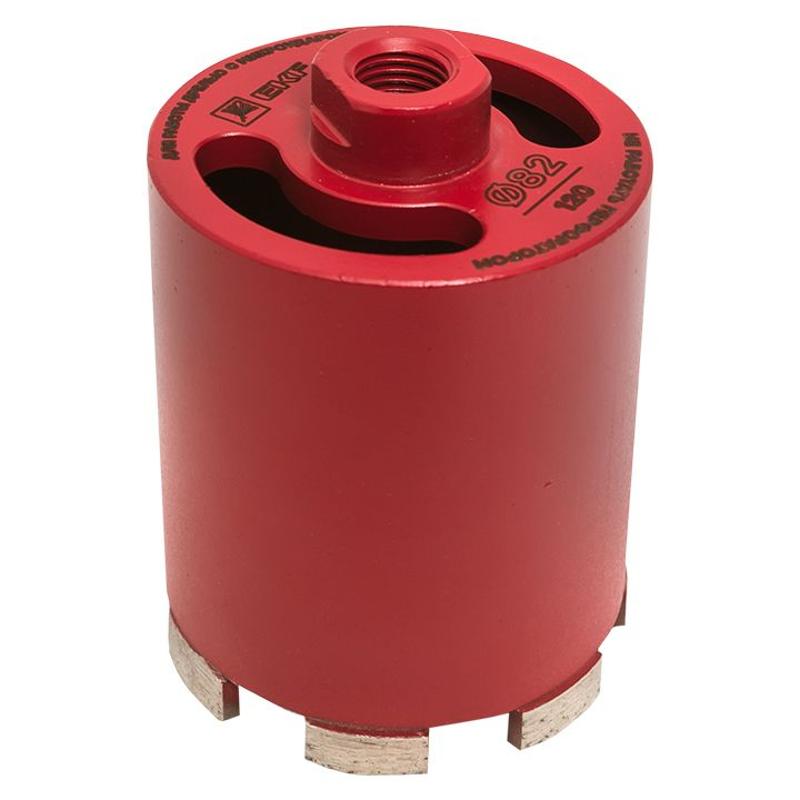 Коронка алмазная (верхнее пылеудаление) DCH-82/120MHS (120мм) Micro Hit Laser M16 Professional| dch-82-120-mhs-m16 | EKF — EKF