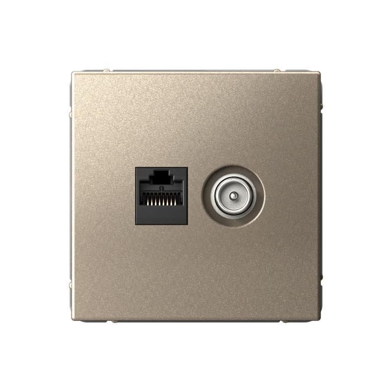 ArtGallery Шампань Розетка двойная TV + компьютерная RJ45, кат. 5Е | GAL000589 | SE — Systeme Electric