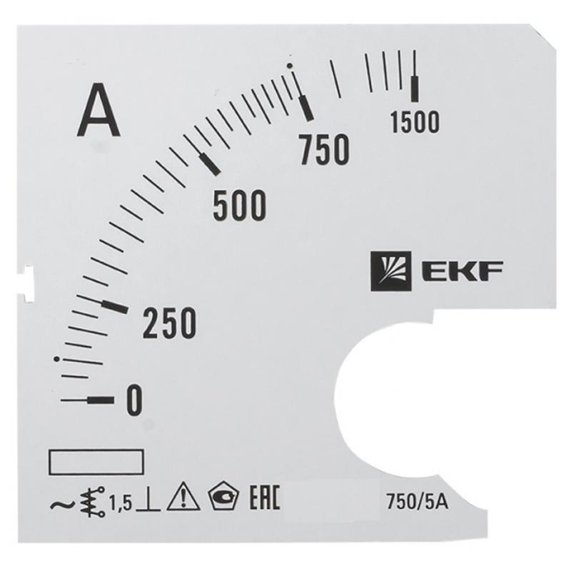 Шкала сменная для A961 750/5А-1,5 PROxima | s-a961-750 | EKF — EKF