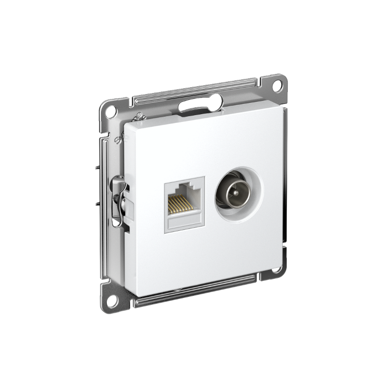 AtlasDesign Лотос Розетка 2-ая TV + компьютерная RJ45, кат. 5Е | ATN001389 | SE — Systeme Electric
