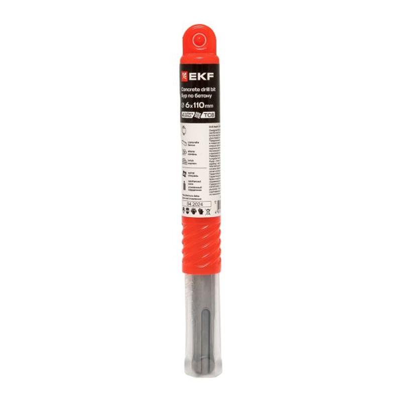 Бур по бетону SDS-plus 6х110 мм (4 резца)  Professional | db-6-110-4x4-ue | EKF — миниатюра 14