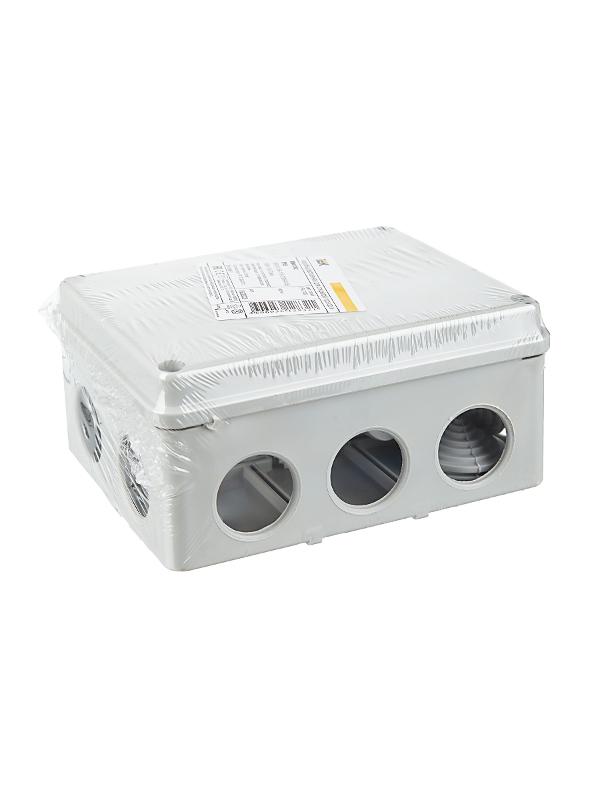Коробка распределительная КМ41242 для о/п 150х110х70 мм IP55 (RAL7035, 10 гермовводов) | UKO10-150-110-070-K41-55 | IEK — миниатюра 6