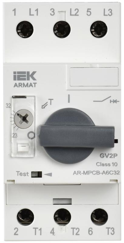ARMAT Автоматический выключатель защиты двигателя A6 GV2P 23-32А | AR-MPCB-A6C32 | IEK — миниатюра 2