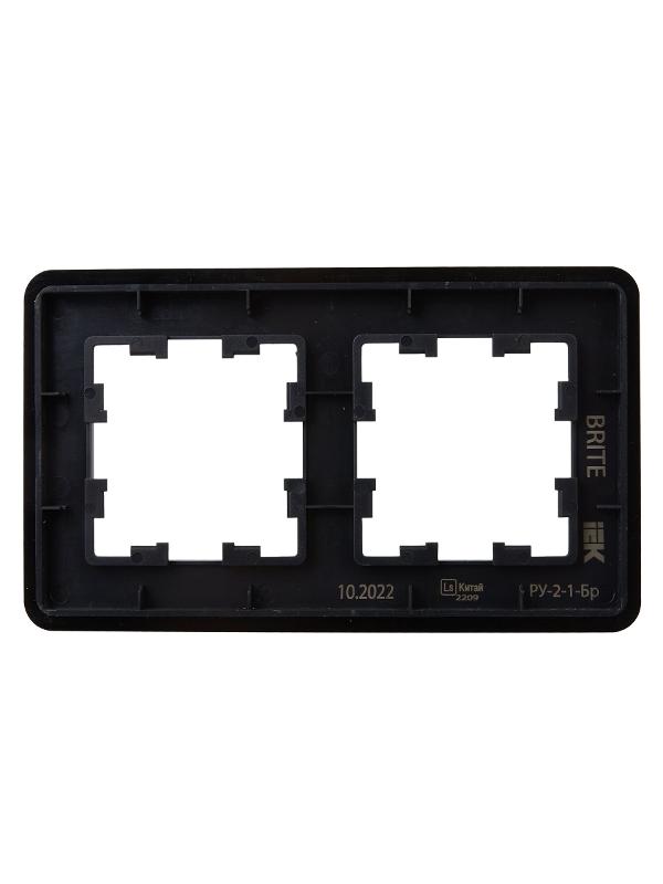 BRITE Рамка 2-ая РУ-2-1-Бр металл черный RE AL | BR-M22-M-21-K02 | IEK — миниатюра 3