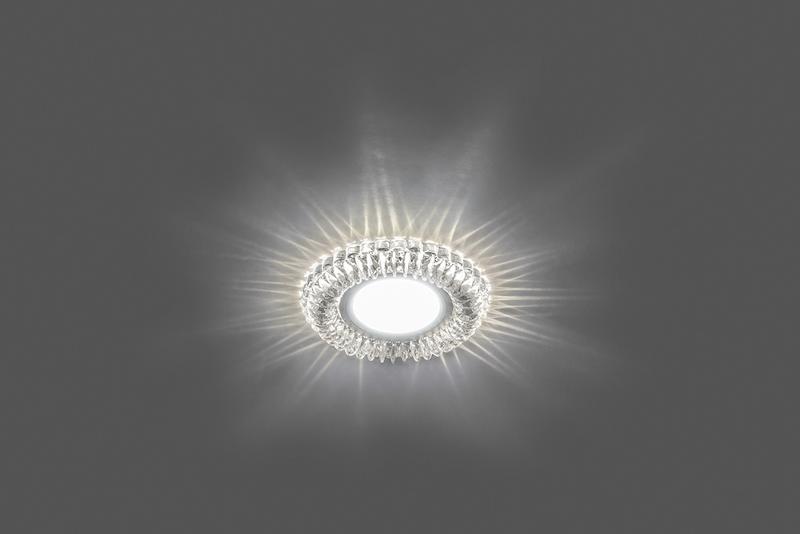 Светильник точечный встраиваемый под лампу, с LED подсветкой CD904 15LED*2835 SMD 4000K, MR16 50W G5.3, прозрачный, хром | 28977 | FERON — миниатюра 2