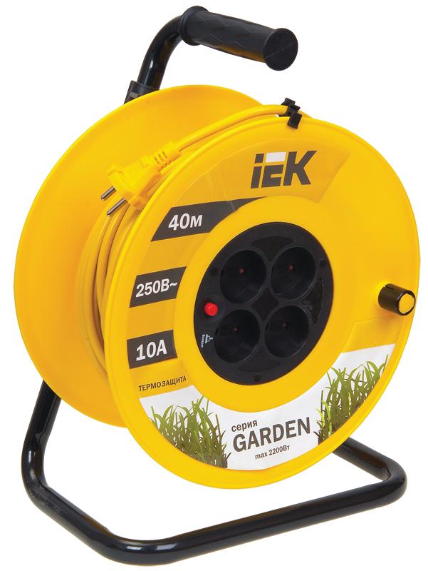 Удлинитель на катушке УК40 с т/з 4 места 2Р/40м 2х1,0 мм2 "Garden" | WKP23-10-04-40 | IEK — IEK (ИЭК)
