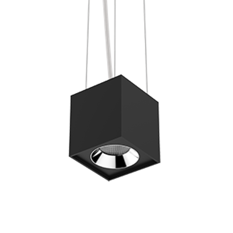 Светильник светодиодный DL-02 Cube подвесной 100х110 мм 12Вт 4000K 35° RAL9005 черный муар | V1-R0-90360-30000-2001240 | VARTON — VARTON