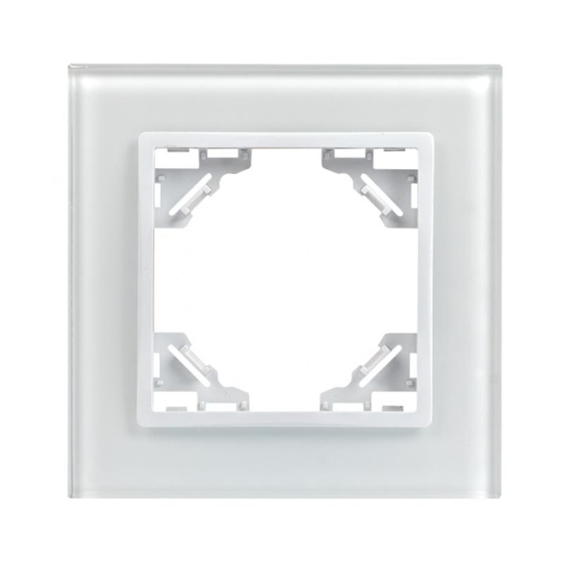 Минск Рамка 1-местная стеклянная белая Basic | ERM-G-401-10 | EKF — EKF