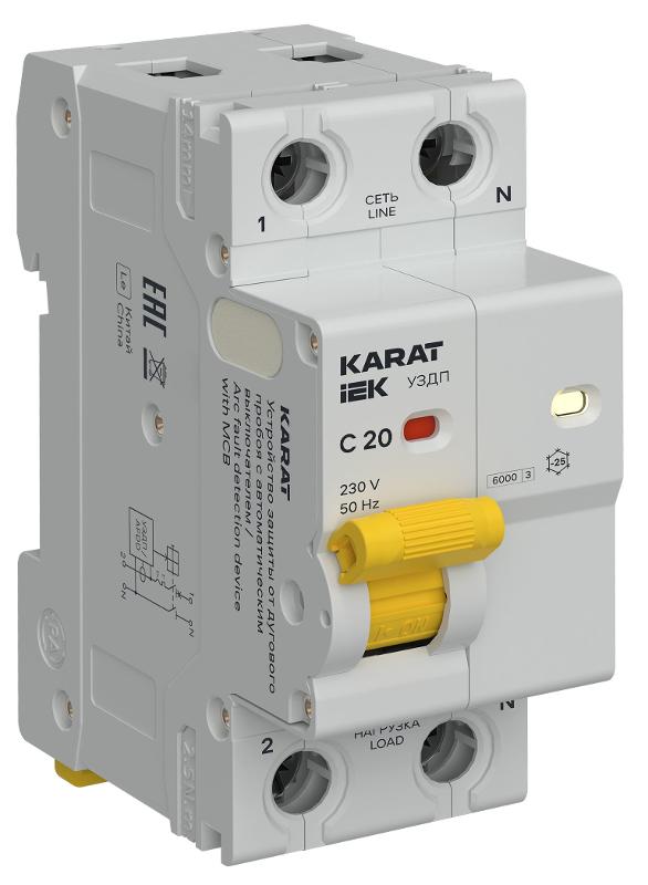KARAT УЗДП c авт. выкл. 1P+N C 20A IEK | KA-DP11-1-020-C | IEK — IEK (ИЭК)
