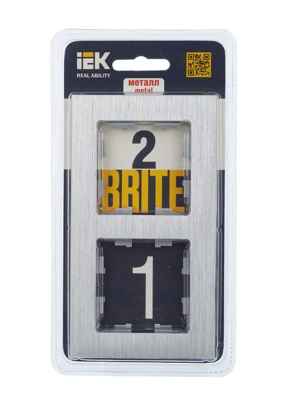 BRITE Рамка 2-ая РУ-2-1-БрА металл алюминий | BR-M22-M-K47 | IEK — миниатюра 12