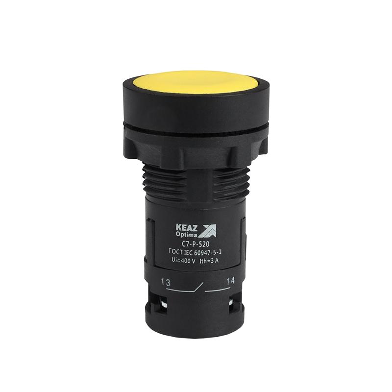 Кнопка OptiSignal Compact D22 C7-P-502 желтая 2НЗ XB7NA54 | 362040 | КЭАЗ — фото 1 | Sento
