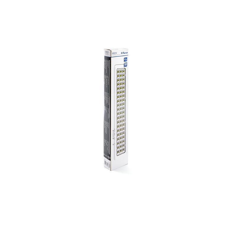 Светильник аварийный, 60 LED AC/DC, белый, EM112 с наклейкой ВЫХОД IP20 3 часа | 41534 | FERON — миниатюра 6