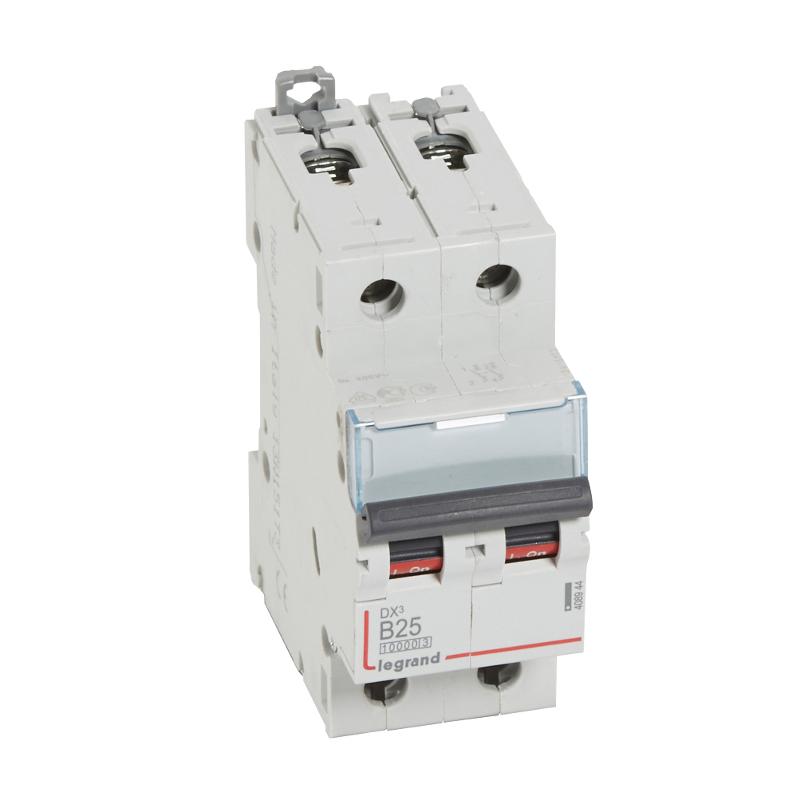 Выключатель автоматический двухполюсный DX3 10000 25А B 16кА | 408944 | Legrand — Legrand