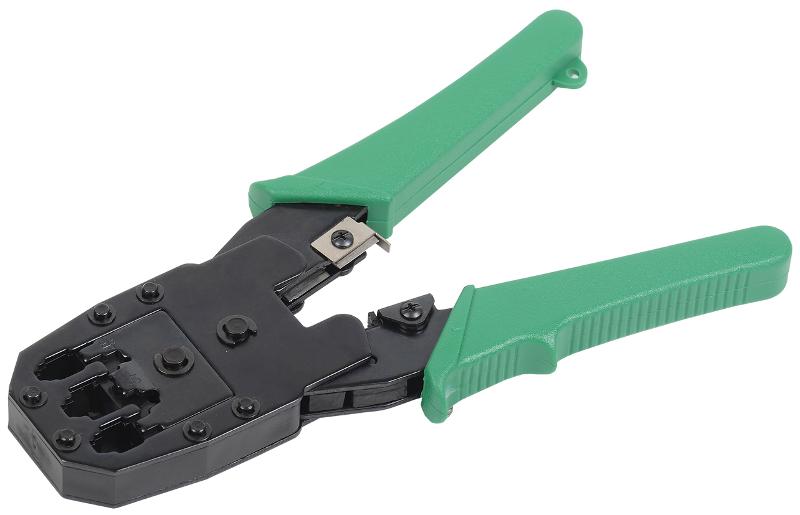 Инструмент обжим. для RJ45 RJ12 RJ11 ручка ПВХ зеленый | TM1-G10V | ITK — ITK