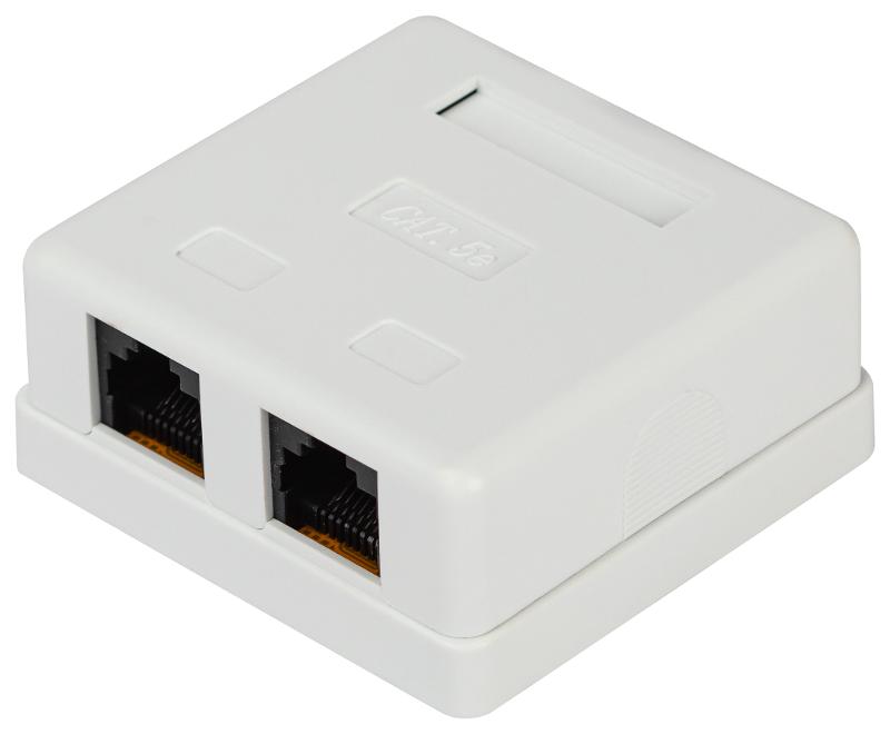 Компьютерная розетка ЭРА RJ-45 категория 5е неэкранированная 2-порта упаковка 30 шт  | Б0056902 | ЭРА — миниатюра 3
